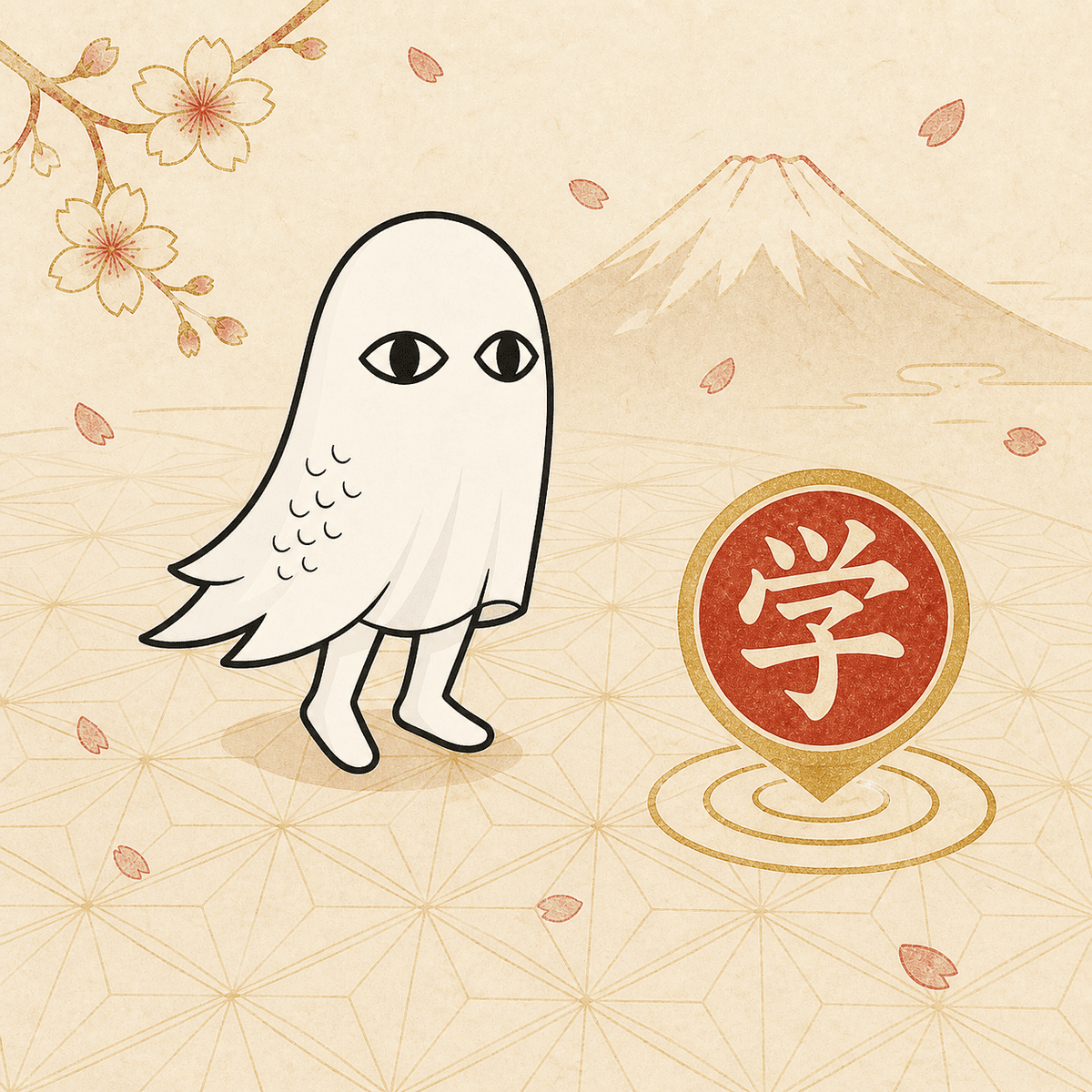 日語學習路 — 幽靈與朱印「学」